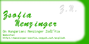 zsofia menzinger business card